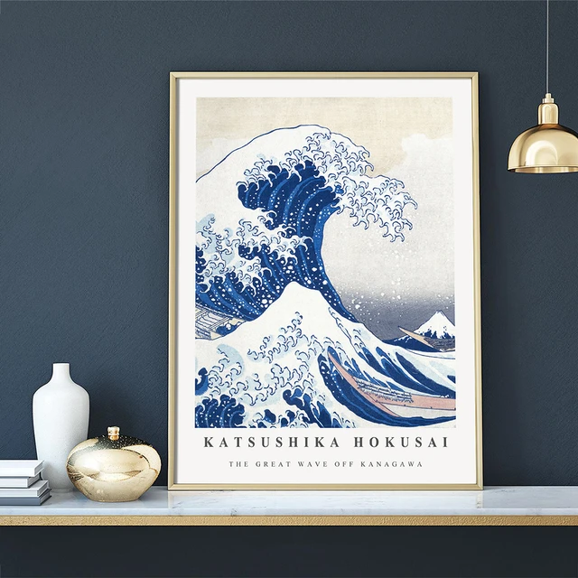 Hokusai-Affiche de la Grande Vague de Katsburg Hokusai, Peinture sur Toile  d'Exposition, Image Imprimée