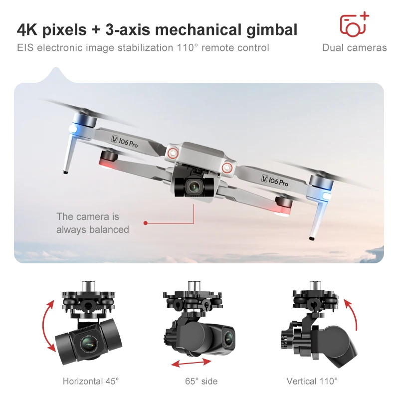 Eachine \u0026 Xlurc L106 Pro 5g Wifi Fpv Gps With 6k Hd Camera Three-axis Eis  Anti-shake Gimbal 35min Flight Time Brushless Rc Drone - Rc Helicopters -  AliExpress