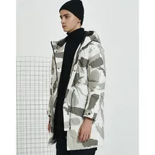 Модная камуфляжная Мужская парка, мужская куртка с капюшоном, длинная толстая куртка, теплая ветрозащитная Мужская парка 049