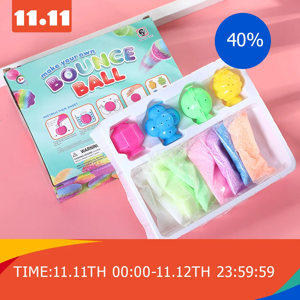 

Korean DIY Homemade Elastic Ball Creative Children's Handmade Material Kindergarten Technology Fancy Toy Jump Ball Art and Craft