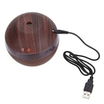 

USB Ultrasonic Aroma Diffuser Mini Wood Grain Air Humidifier Essential Oil Diffuser Air Purifier 7 Color Change For Office Home