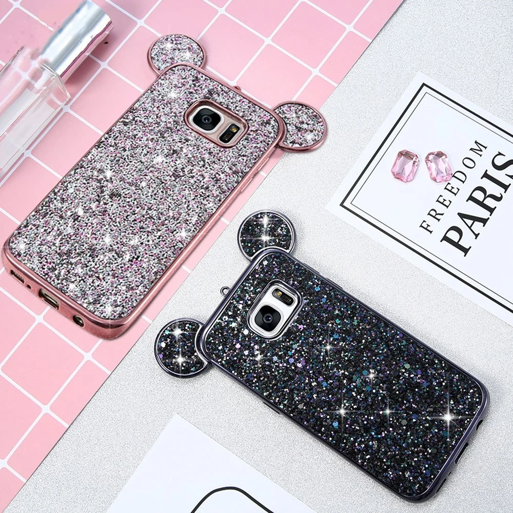Чехол для телефона LAPOPNUT с блестящими 3d-рисунками из мультфильмов Samsung Galaxy S9 S8 Plus S7