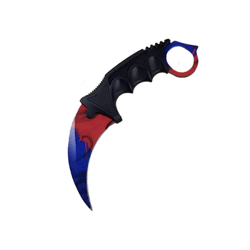 HS инструменты CS GO контр страйк Коготь Karambit нож шейный нож с оболочкой тигровый зуб настоящая игра нож Походный нож - Цвет: Indiana