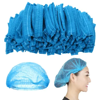 

100Pcs Disposable Non-Woven Paper Caps Protective Hat Restaurant Kitchen Shower Cap Toalha Magica De Secagem Hair Bonnet