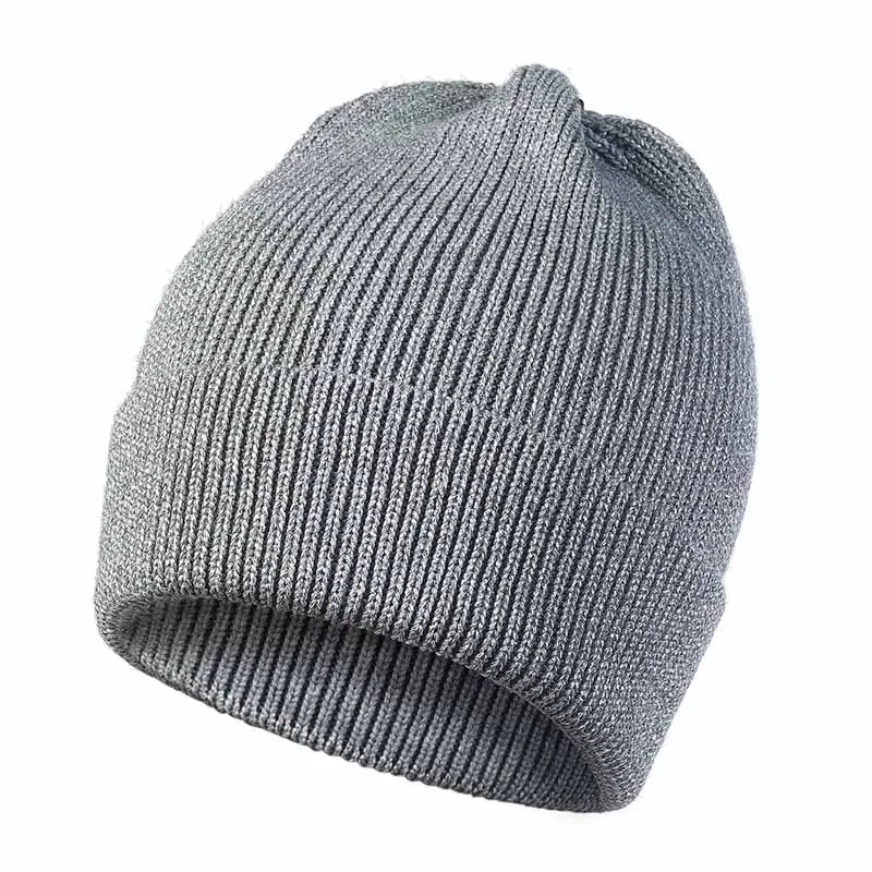 WELROG стильная вязаная шапка Skullies, новая однотонная зимняя уличная теплая шапка для защиты ушей, шапка для девочек, шапка с черепом для женщин - Цвет: Серый