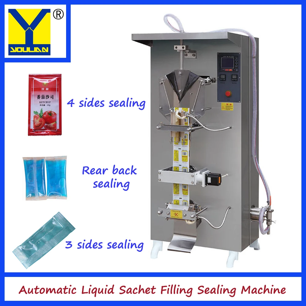 50 to 2000ml Automatic Sachet Liquid Filling Sealing Packing Machine Liquid Packing Machine Food Grade SS304 Shipping By Sea