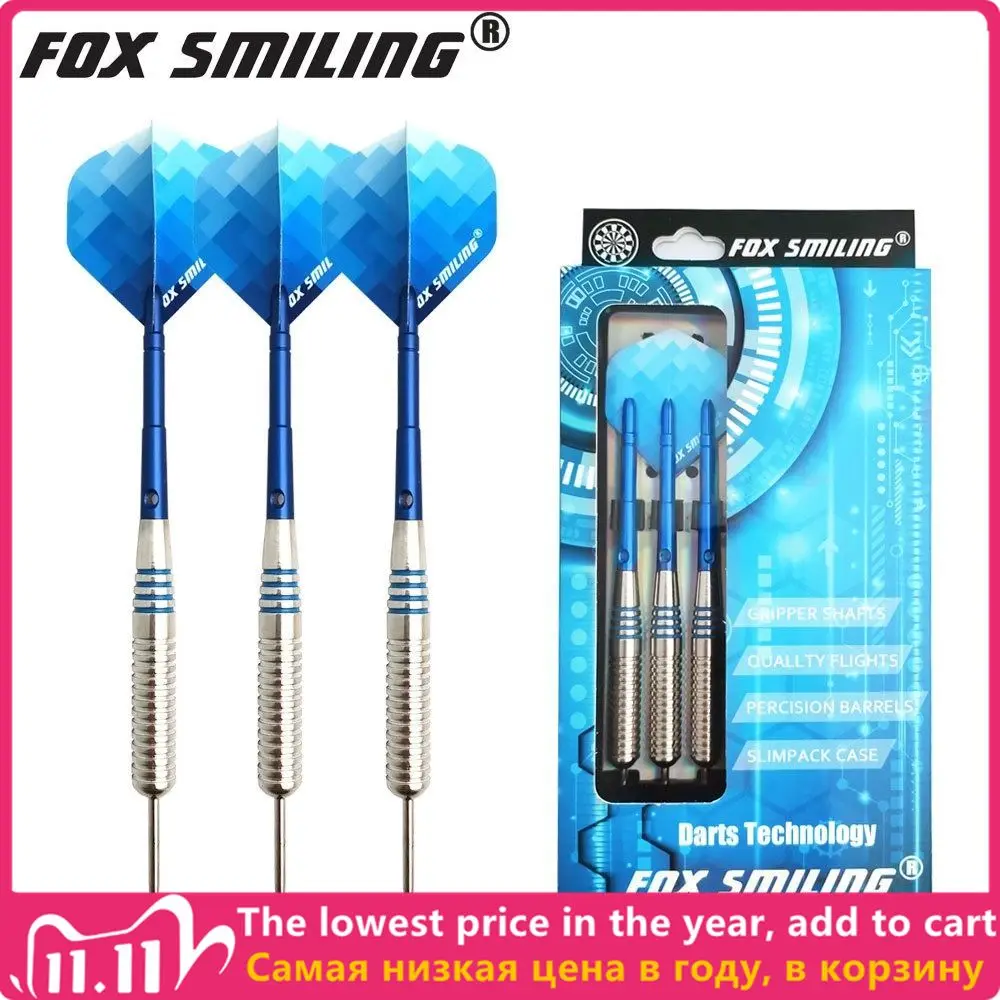 

Fox Smiling 3PCS 24g Dart Pin Steel Tip Darts With Aluminum Shaft Case Pakcage, With 3PCS Shafts, 3PCS Flights Blue Pin Color