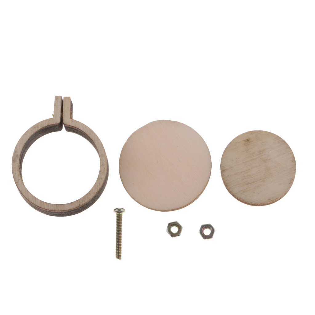  10PCS Mini Round Wooden Embroidery Frame Hoop for Adults, Beginners, DIY Handicraft  3 x 2.5cm