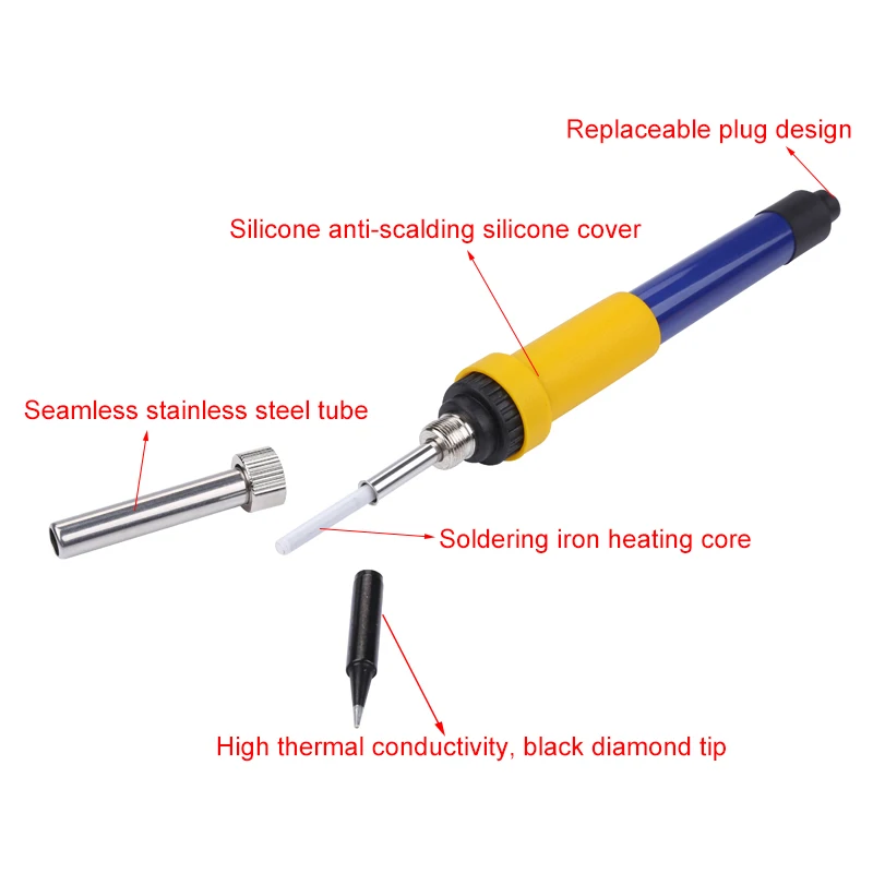 DC12V / 60w Car Battery Low Voltage Electrical Soldering iron Head Clip Portable Welding Rework Repair Tools 3