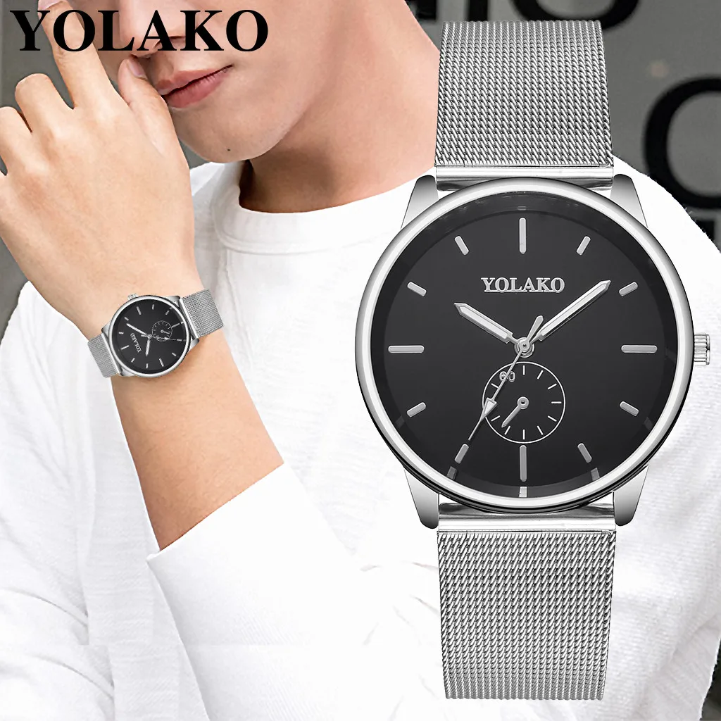 

2020 Men's Watch Fashion Business Simple Stainless Steel Mesh Belt Wild Men's Quartz Watch reloj   relogio masculino