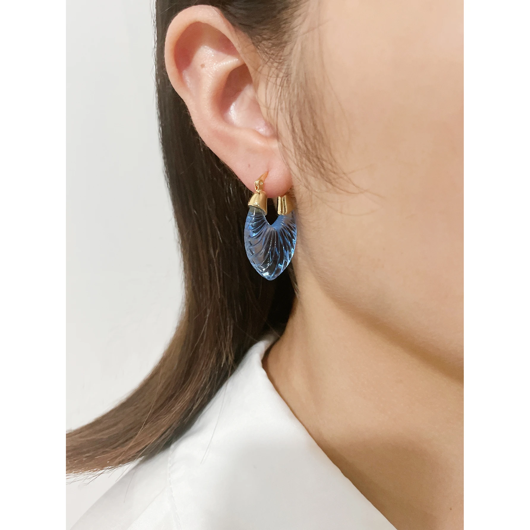 Peri'sBox Trendy Light Color Transparent Resin Chunky Hoop Earring For Women Multicolor Textured Thick Earrings Cute Jewelry - Image 2