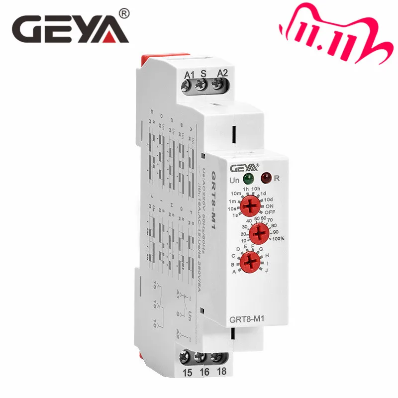 

Free Shipping GEYA GRT8-M Multifunction Time Relay AC220V OR DC12V DC24V DC240V with 10 Functions Timer 16A SPDT