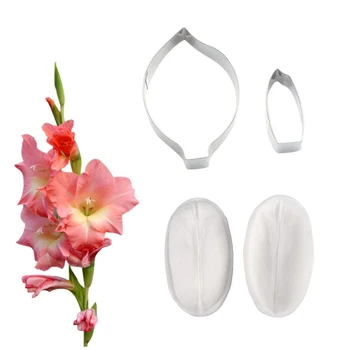 

4pcs Gladiolus Petal Veiner Silicone Mold Cake Chocolate Fondant Gumpaste Sugar Clay Flower Cake Decorating Moulds DIY CS390