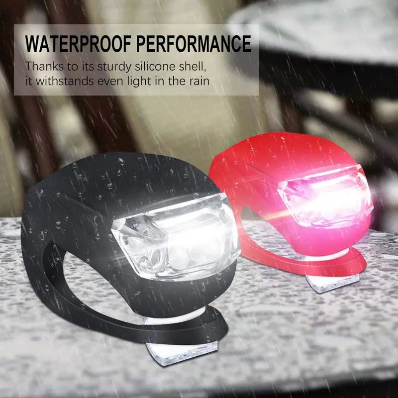 Silicone Light Bike Lamp, 6 pcs LED Bike Light Set (3x LED White & 3x LED red light) Flashlight Flashlight for Mountainbikes Cam