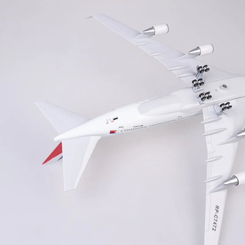 47 см модель Boeing 747 B747 модель самолета филиппинские авиалинии модель авиарамы W шасси и светильник игрушки самолет сувенир самолет подарок