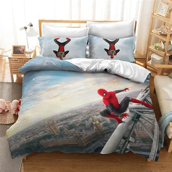 

3D Luxury Spiderman Bedding Set Bed Linen Children Cartoon Duvet Cover Sets Pillowcases Twin Full Queen King Size Free Shipping