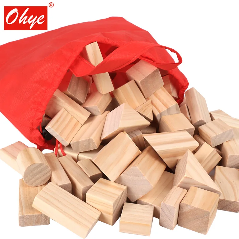 High quality 100pcs building block building blocks stacked high quality wooden early education educational toys