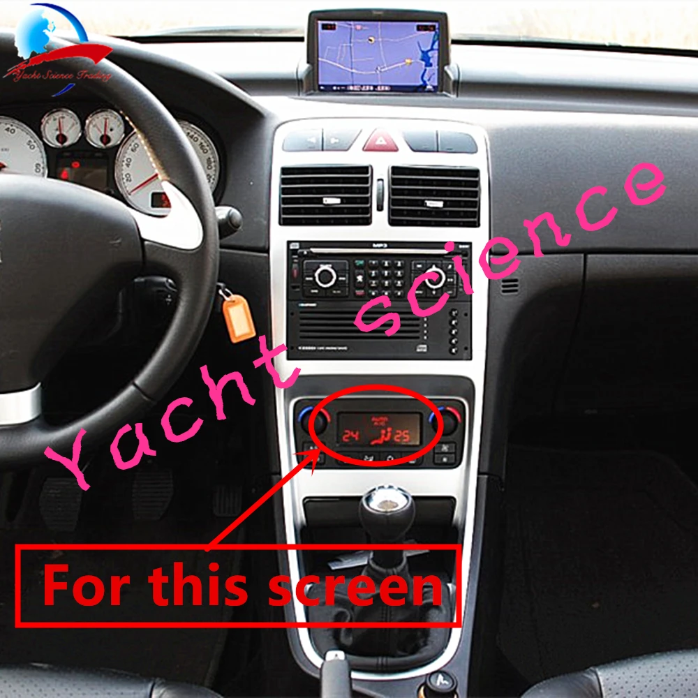 For Peugeot 207 Car ACC Lcd Panel Module Display Monitors Pixel Repair Red background Air Conditioning Information Screen lcd display navigation touch screen car radio lcd repair