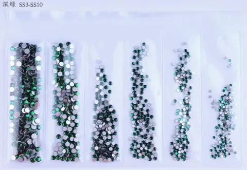 Colors Nail Rhinestones 1 Pack 1 Bag about 1440 PCS Mixed Size Round Flat-back AB Crystal/Rhinestone