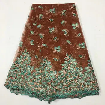 

Nigerian African Net Cord Laces Fabric With Stones And Beads Embroidered 2020 High Quality Guipure Mesh Tulle Net Dress Sewing
