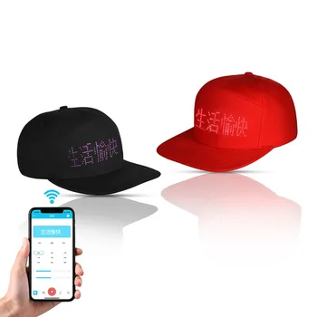

USB Port Fashion LED Cap Phone Bluetooth APP Controlled Display Words USB Hat For Party Club
