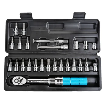 Carraca dinamométrica 1/4 ajustable de 2Nm a 14Nm, 14 piezas incluidas 2