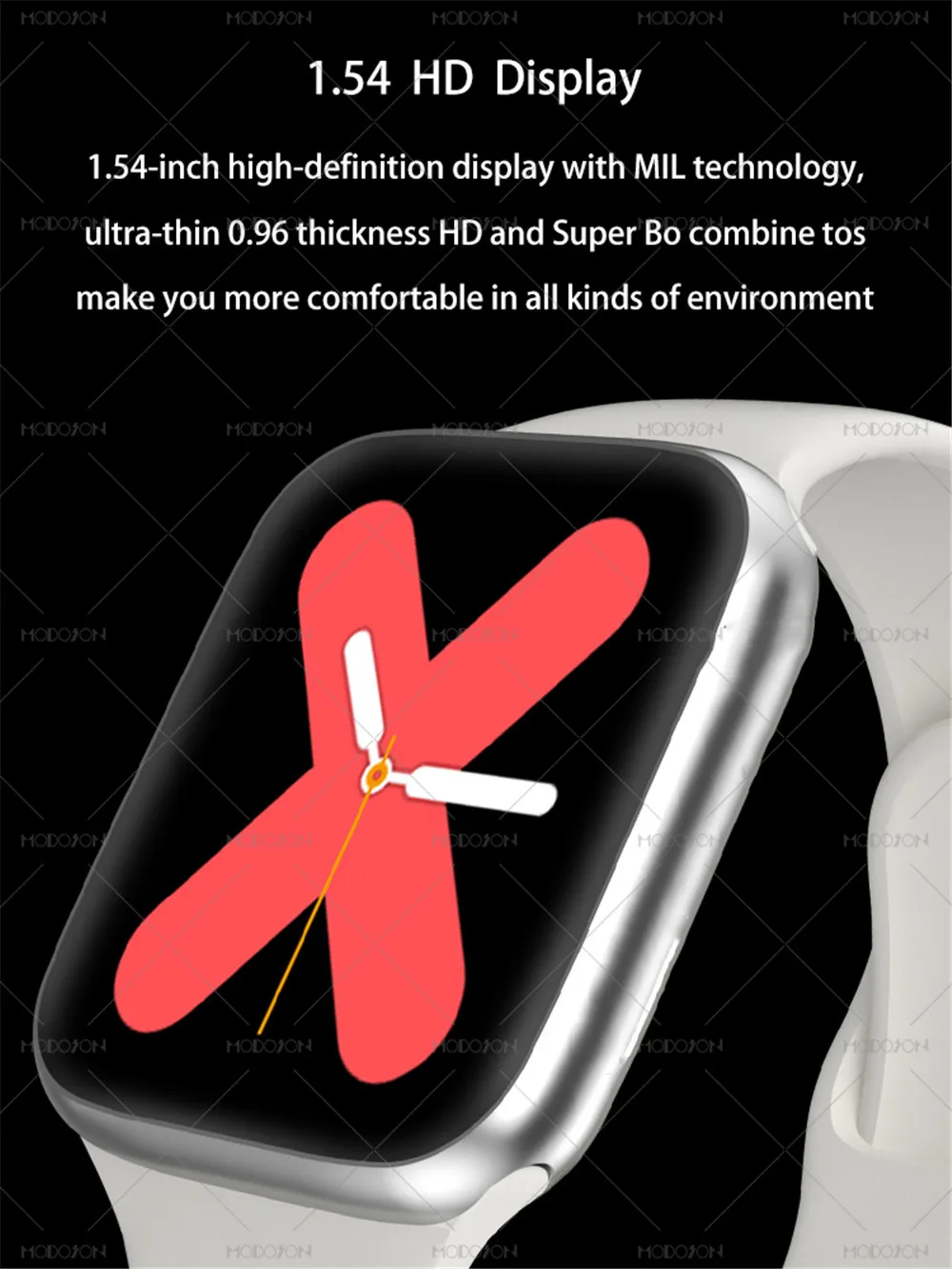 Умные часы MODOSON iwo 13 Lite Series 5, всегда яркий экран ЭКГ, кислород крови, фитнес-трек, умные часы для Apple iphone, Android