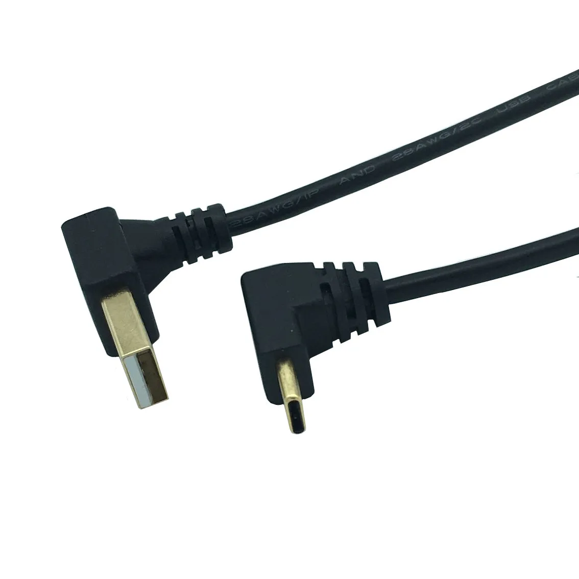 Позолоченный угол USB2.0(type-A) штекер USB3.1(type-C) штекер Up& Dwon угол USB синхронизация данных и зарядный кабель Разъем