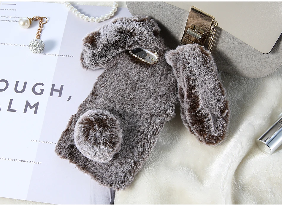cute furry rabbit case for iPhone 6 7  Plus (9)