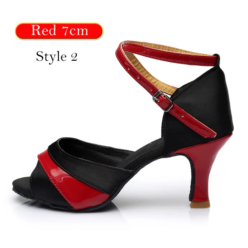 Style 2 Red 7cm DIPLIP для женщин; Лидер продаж; Новинка; Брендовая обувь для латинских танцев на каблуке; обувь для танго бальных танцев для девочек; обувь для сальсы; Мягкая Обувь для бальных танцев - Цвет: Style 2 Red 7cm