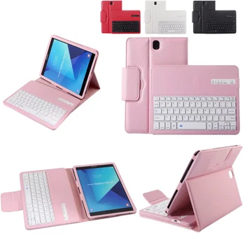 

New 2017 For Samsung Galaxy Tab S3 9.7 T820 T825 T829 Magnetically Detachable ABS Bluetooth Keyboard PU Leather Case Cover