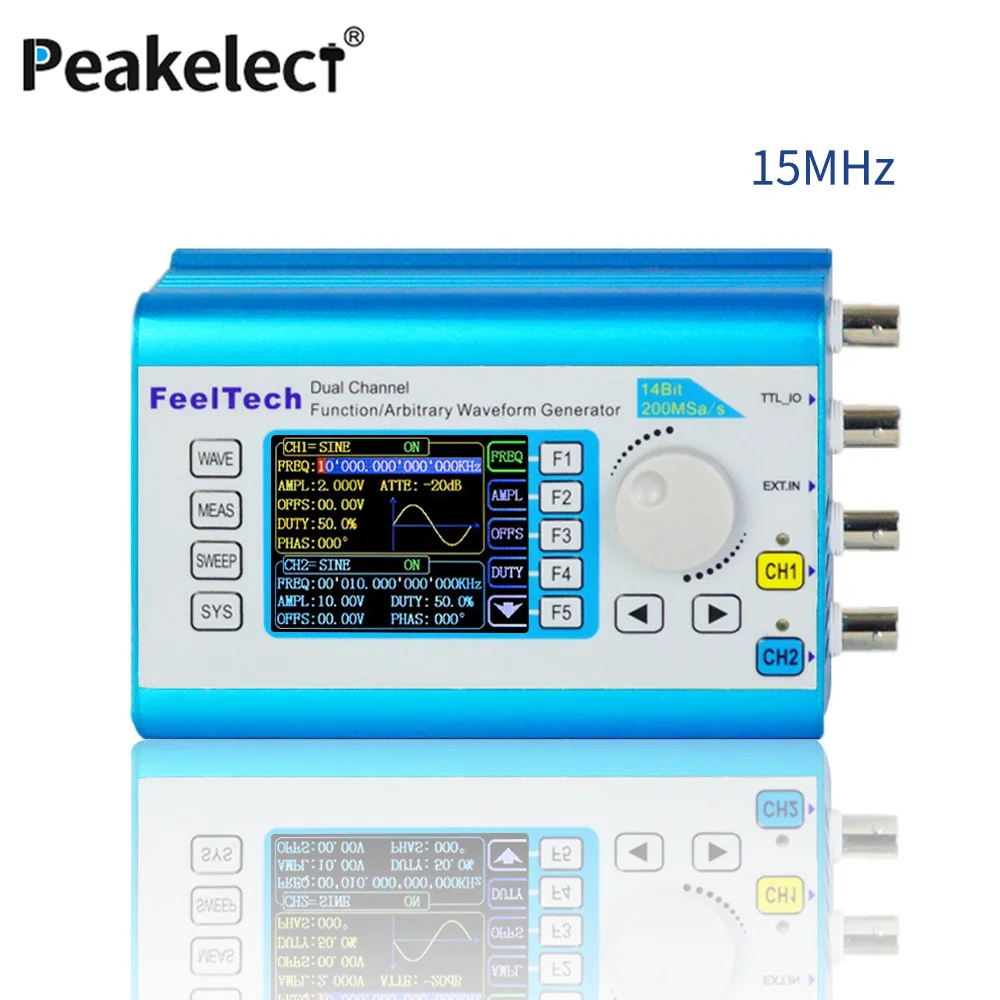 Peakchoose FY2300 15 МГц двухканальный генератор сигналов DDS произвольная форма 200MSa/s 100