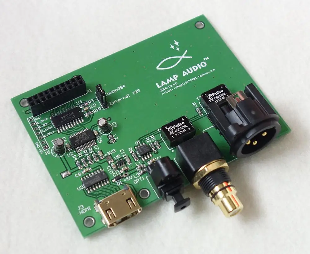 Amanero XMOS USB Digital Interface I2S / IIS to Coaxial Optical HDMI-compatible SPDIF AES