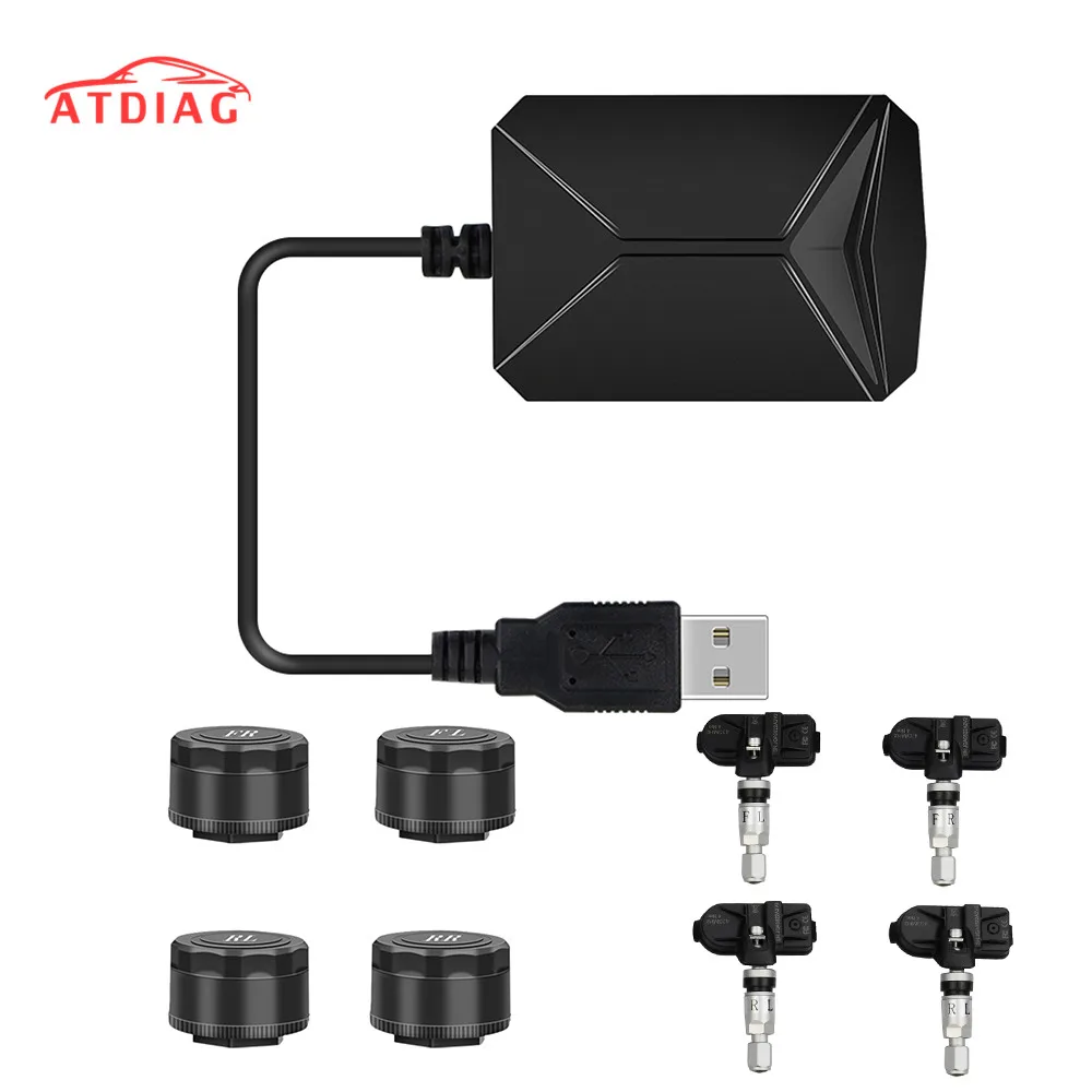 

USB Android TPMS Tire Pressure Monitoring System Display Alarm System 5V Internal Sensors Android Navigation Car Radio 4 Sensors