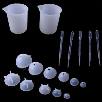 

1 Set Sphere Silicone Resin Molds Round Silicone Mold, Epoxy Resin Ball Molds for Resin Jewelry, Soap Candle DIY, with Nonstick
