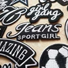 Faishon Patch Black and White Embroidery Patches for T-shirt Iron on Stripes Appliques Clothes Letters Stickers Clothing Badges ► Photo 3/6