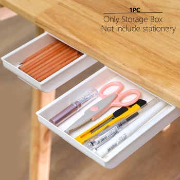 

Home Organizer Rulers Easy Install Drawer Storage Box With Screws Scissors Table Bedroom Self Adhesive Mobile Phones Under Desk