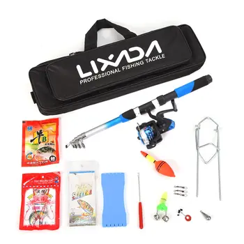 

Lixada Telescopic Fishing Rod Combo and Reel Full Kit with 2.1m Telescopic Fiberglass Fishing Sea Rod Spinning Fishing Reel