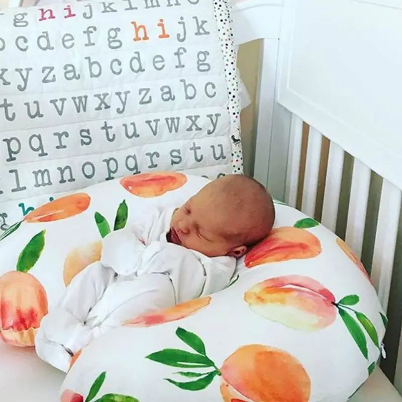 Baby U-shaped Breastfeeding Pillowcase Multi-function Removable Washable Printed Pillow Cover (Just cover)