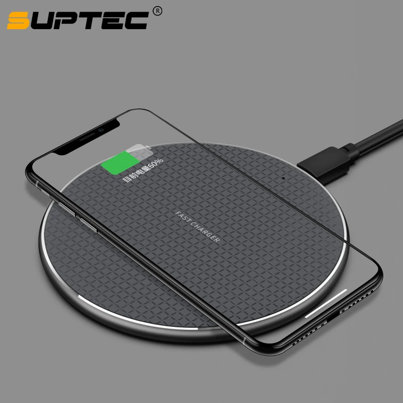 Беспроводное зарядное устройство SUPTEC для iPhone 11 Pro XS Max X 10 Вт Qi Беспроводная зарядная подставка для samsung S10 S9 Plus Note 9 8 Xiaomi Mi9