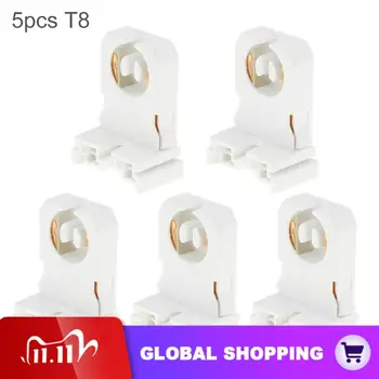 

5pcs T8 LED Light Plastic Lamp Holder Light Bulb Base Socket Adapter with Aging Test for T8 LED Bracket Lamp