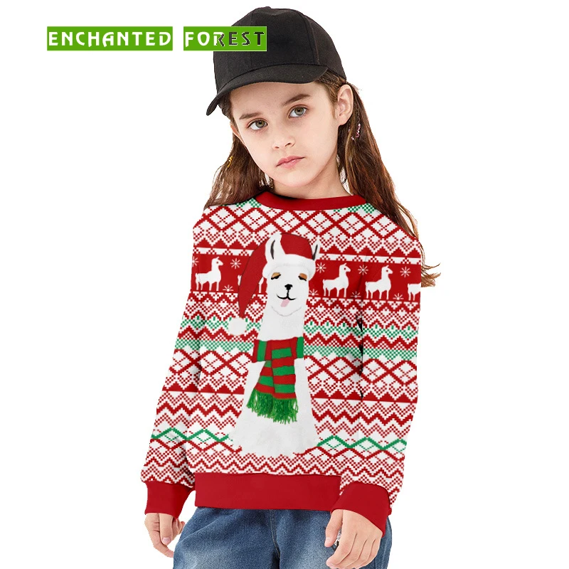 

Children's long-sleeved sweater autumn and winter new polyester children's clothes cartoon print Christmas sweater sweatshirt