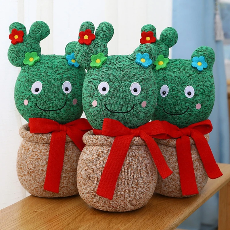  Knitting Simulation Expression Pack Cactus Plant Toys Cute Ornaments for Girls