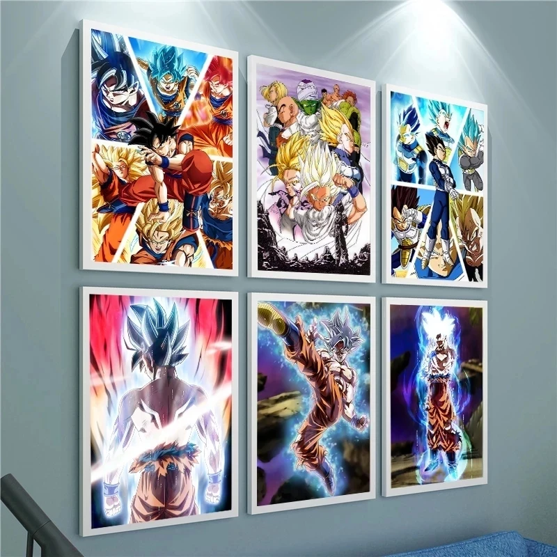 HD 5D Diamond Pattern Rhinestone Needlework Diy Diamond Painting Cross Stitch Diamond Embroidery Anime Dragon Ball Goku Poster