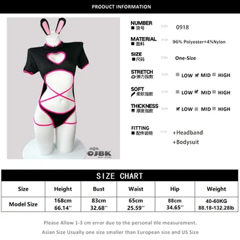 Paloli Sexy Women Bodysuit Heart-Shaped Hollow Design Black And Pink Bunny Cosplay Costumes Tempatation Lingerie Skinny 2021 New 6