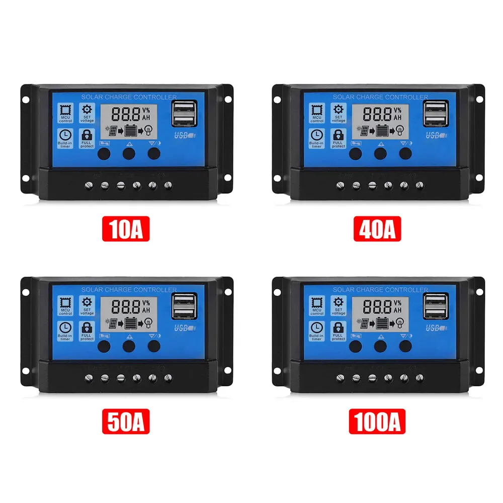 10A-50A MPPT Solar LCD MPPT Controller Auto Focus Tracking Regulato Panel Regulator Charge MPPT Solar Charge