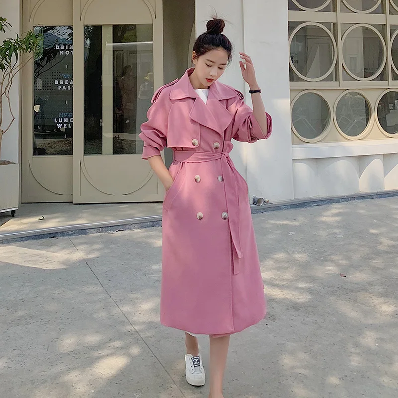買取 額 レディースピンクトレンチコート 婦人服 エレガント 韓国 ダブルブレスト ルーズベルト カジュアル ロングウインドブレーカー アウター 春秋 6610 公式サイト Www Guildtheatre Co Za