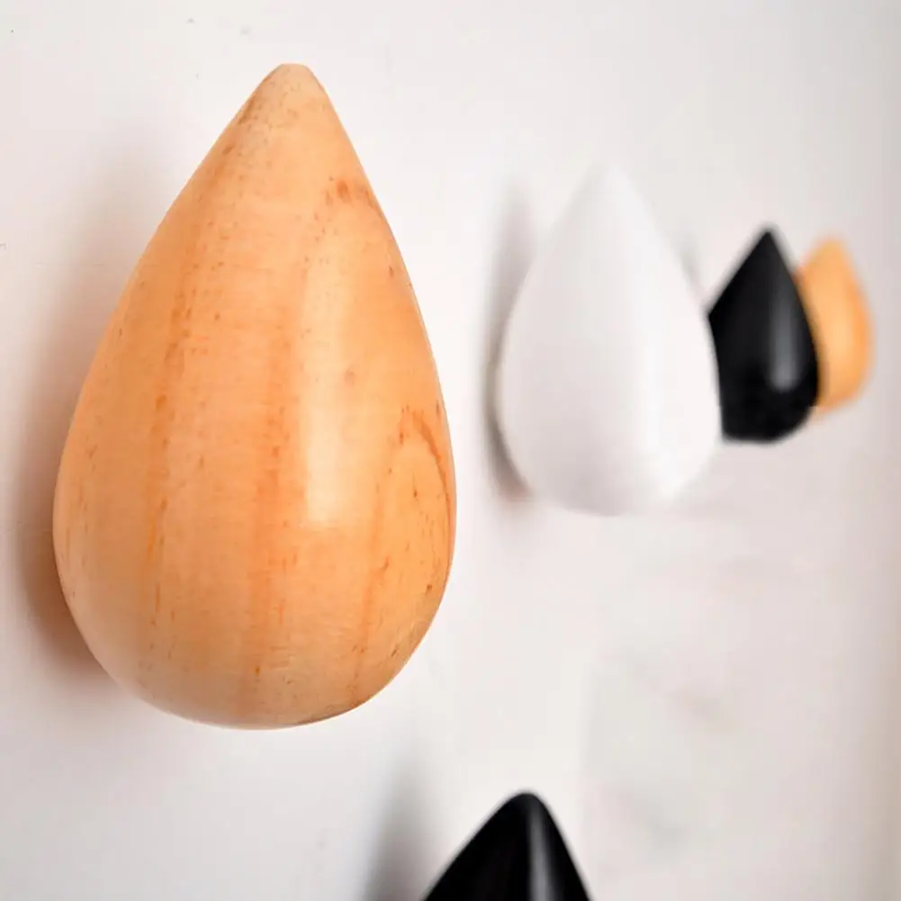 

Creative Wooden Decorative Water Drop Wall Mounted Bedroom Coat Hook Hanger Bathroom Rack