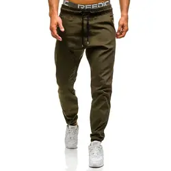 Мужские повседневные брюки-карго размера плюс, хлопковые брюки с карманами, одноцветные Брендовые мужские длинные штаны, новые спортивные