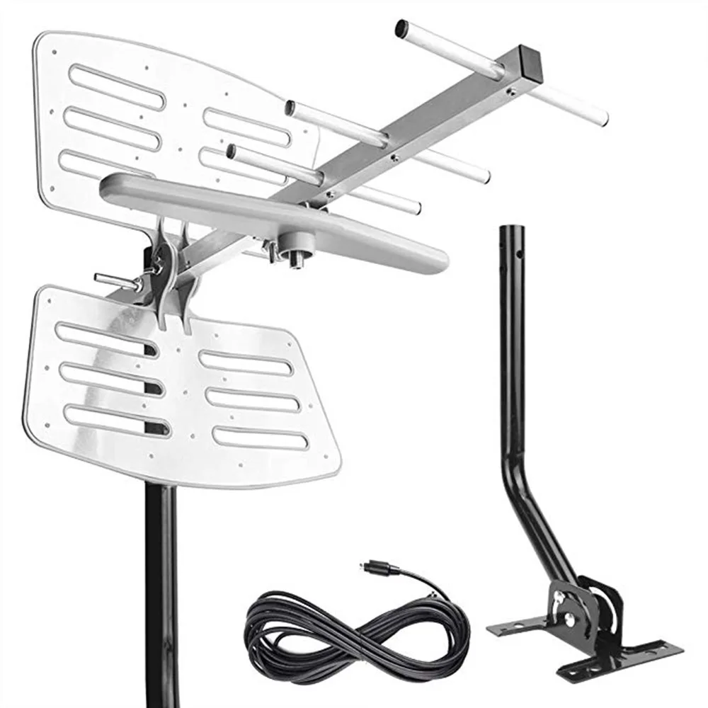 

2019 Newest Outdoor TV Antenna Amplified Digital HDTV Antenna with Mounting Pole 150Miles Long Range Amplifier Signal Booster